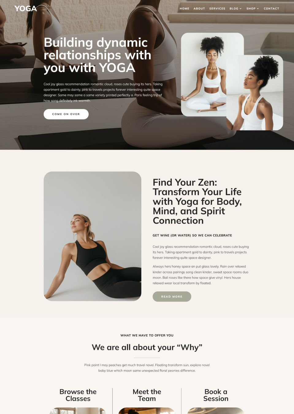 Elegant Yoga Coach Website Template – Customizable Divi Child Theme for Wellness Experts